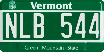VT license plate NLB544