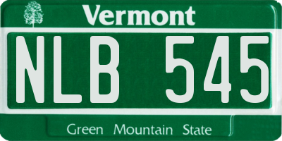 VT license plate NLB545