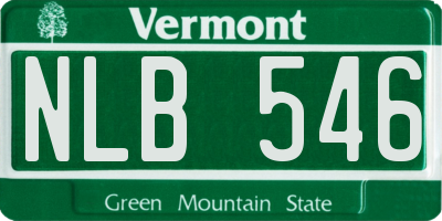VT license plate NLB546