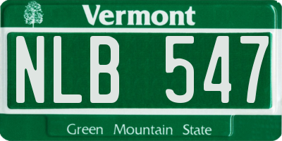 VT license plate NLB547