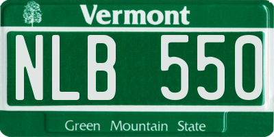 VT license plate NLB550