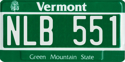 VT license plate NLB551