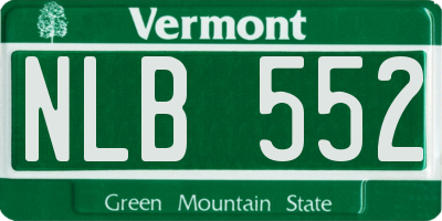 VT license plate NLB552