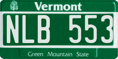 VT license plate NLB553