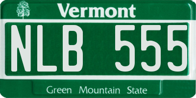 VT license plate NLB555