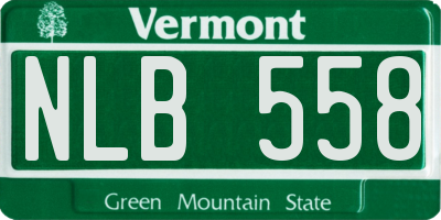VT license plate NLB558