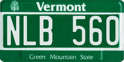 VT license plate NLB560