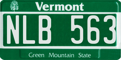 VT license plate NLB563