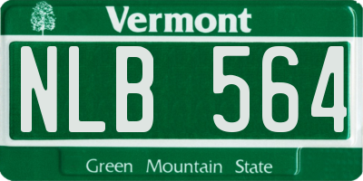 VT license plate NLB564