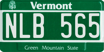 VT license plate NLB565