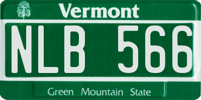 VT license plate NLB566