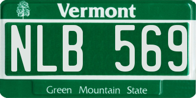 VT license plate NLB569
