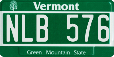 VT license plate NLB576