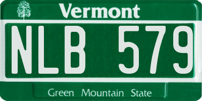 VT license plate NLB579