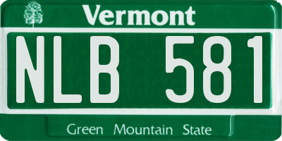 VT license plate NLB581