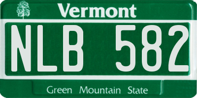 VT license plate NLB582