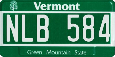 VT license plate NLB584