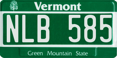 VT license plate NLB585