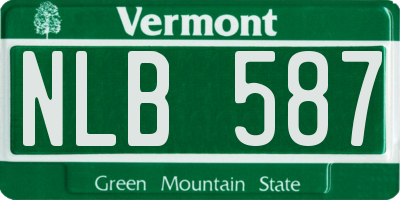VT license plate NLB587