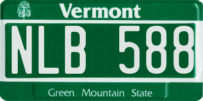 VT license plate NLB588
