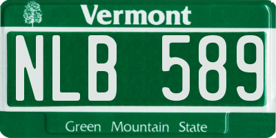 VT license plate NLB589