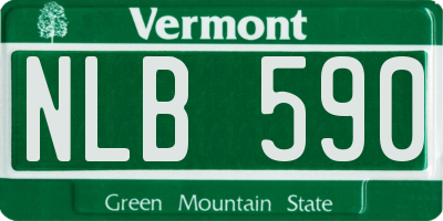 VT license plate NLB590