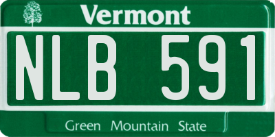 VT license plate NLB591