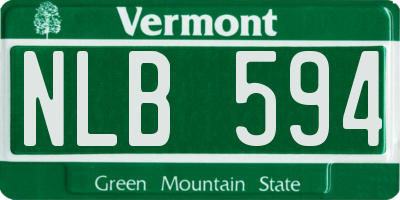 VT license plate NLB594