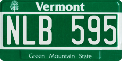 VT license plate NLB595