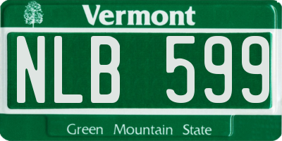 VT license plate NLB599