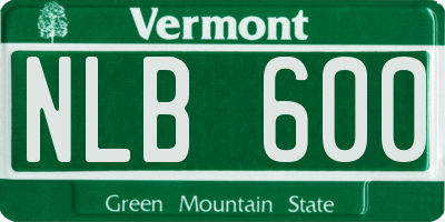 VT license plate NLB600