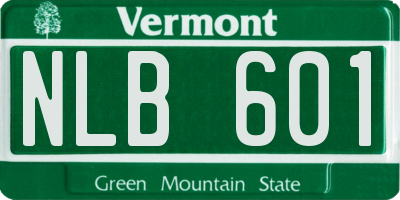 VT license plate NLB601