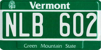 VT license plate NLB602