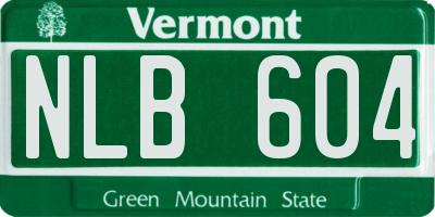 VT license plate NLB604