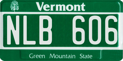 VT license plate NLB606