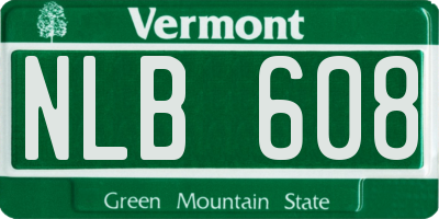 VT license plate NLB608