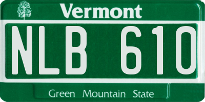 VT license plate NLB610