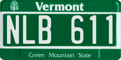 VT license plate NLB611