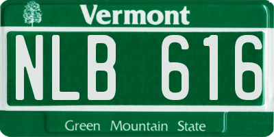 VT license plate NLB616