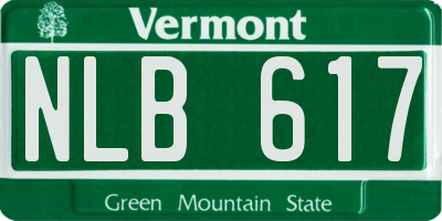 VT license plate NLB617