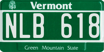 VT license plate NLB618