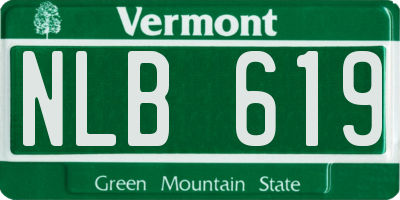 VT license plate NLB619
