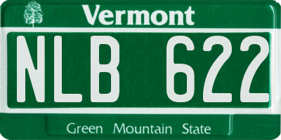 VT license plate NLB622