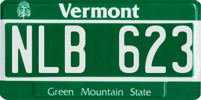 VT license plate NLB623