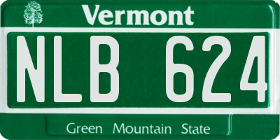VT license plate NLB624