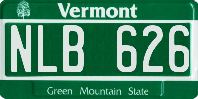 VT license plate NLB626