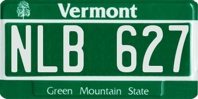 VT license plate NLB627