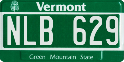 VT license plate NLB629