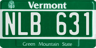 VT license plate NLB631