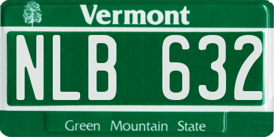 VT license plate NLB632